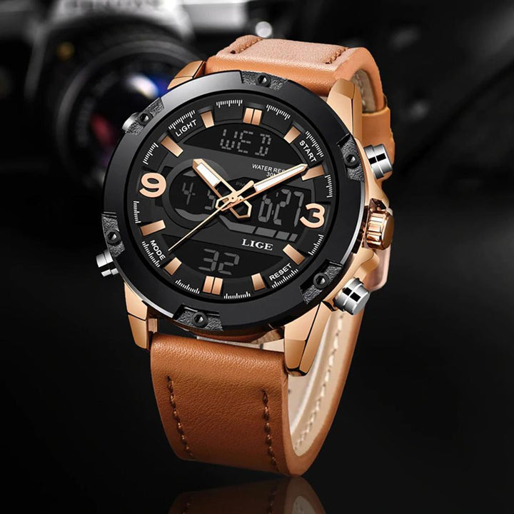 Watch - Multifunction Chronograph Leather Band Quartz Watch