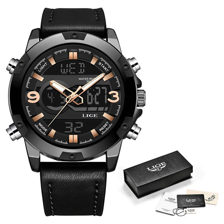 Watch - Multifunction Chronograph Leather Band Quartz Watch