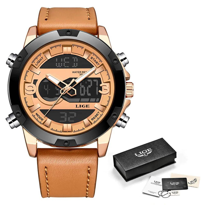 Watch - Multifunction Chronograph Leather Band Quartz Watch