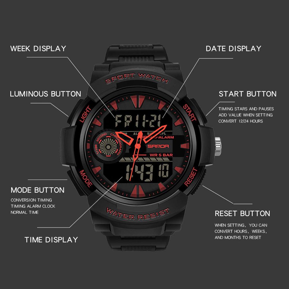 Watch - Multipurpose Digital Dual Time Display Chronograph Watch