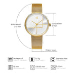 Numberless Geometric Dial with Stainless Steel Mesh Strap Quartz Watches