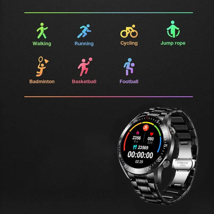 Watch - On-trend Full-fit Round Screen Outdoor Sports Digital Smartwatch