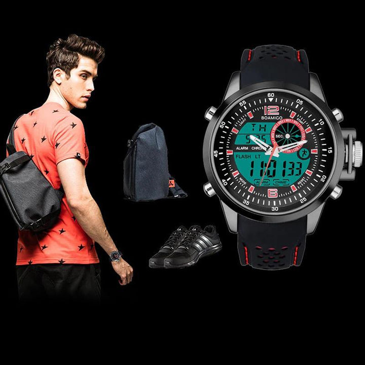 Watch - Outdoor Sport Dual Time Display Digital Quartz Watch