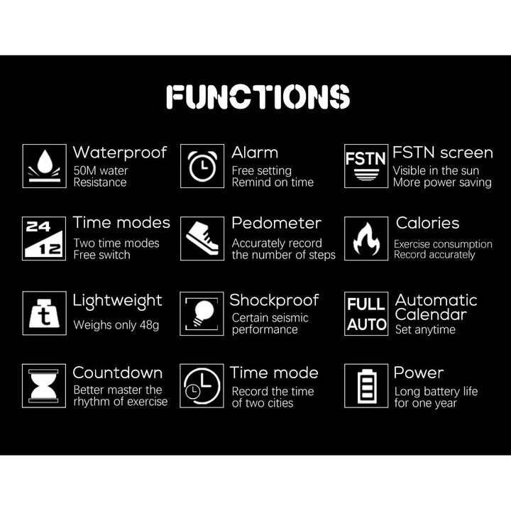 Watch - Powerful Outdoor Sports Pedometer Digital Watch