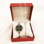 Watch - Quartz Wristwatch With Butterfly Necklace And Bracelet Set