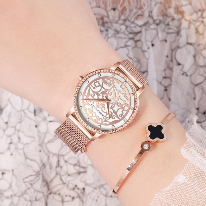 Watch - Rhinestone And Laces Dial Quartz Watch