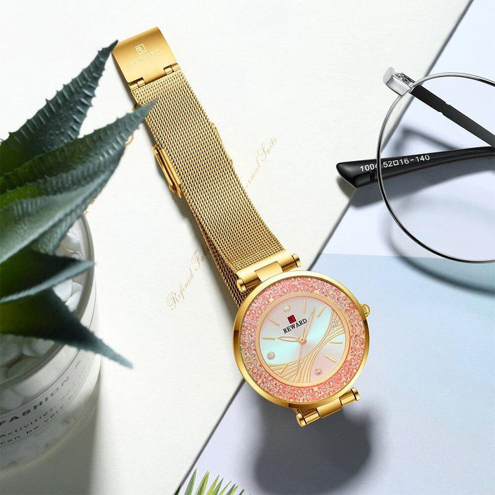 Watch - Rhinestone Embellished Dial Quartz Watch