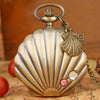 Watch - Rhinestone Embellished Sea Shell Pocket Watch