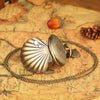 Watch - Rhinestone Embellished Sea Shell Pocket Watch