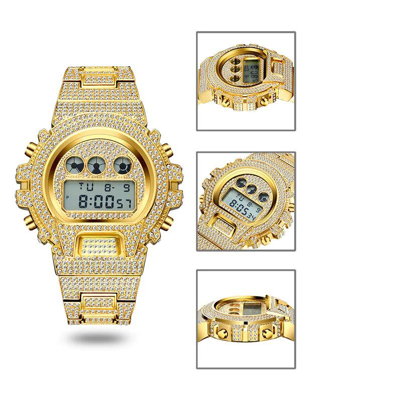 Watch - Rhinestone Studded Digital Display Quartz Watch