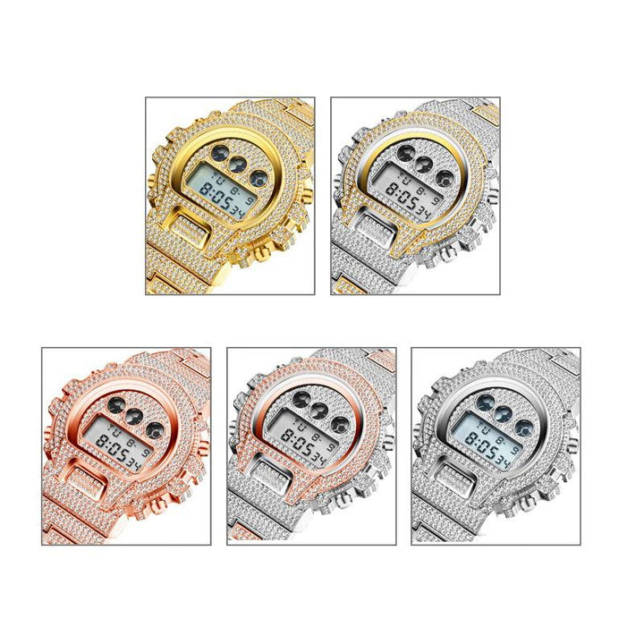 Watch - Rhinestone Studded Digital Display Quartz Watch