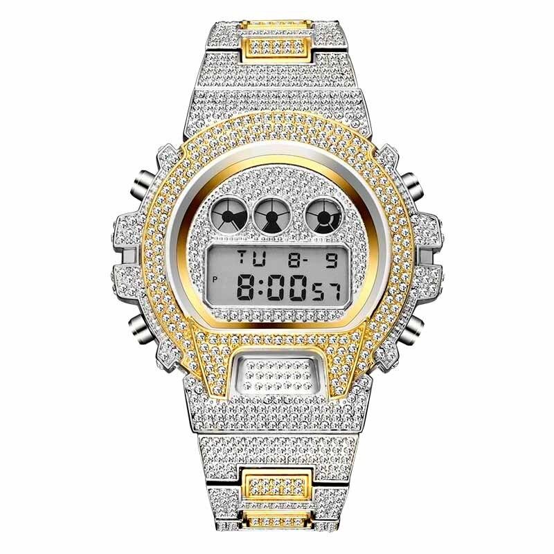 Watch - Rhinestone Studded Digital Display Quartz Watch