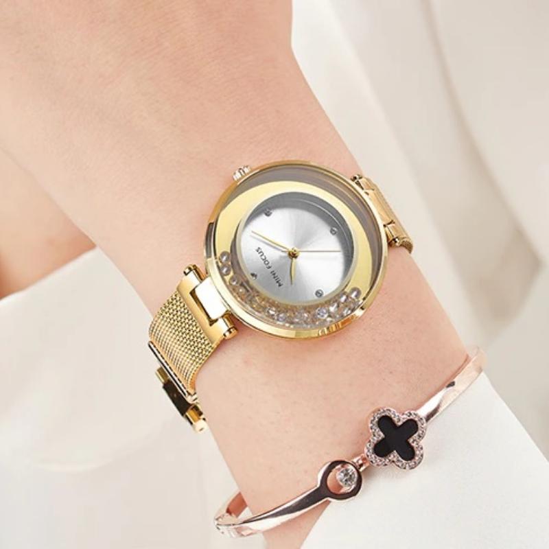 Watch - Rolling Rhinestone Embellished Dial Quartz Watch