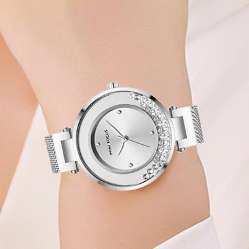 Watch - Rolling Rhinestone Embellished Dial Quartz Watch