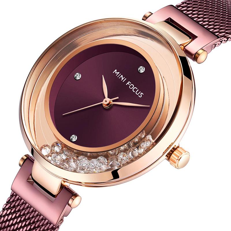 Watch - Rolling Rhinestone Embellished Dial Quartz Watch