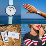 Minimalist Fashion Dial with Vegan Leather Strap Quartz Watches