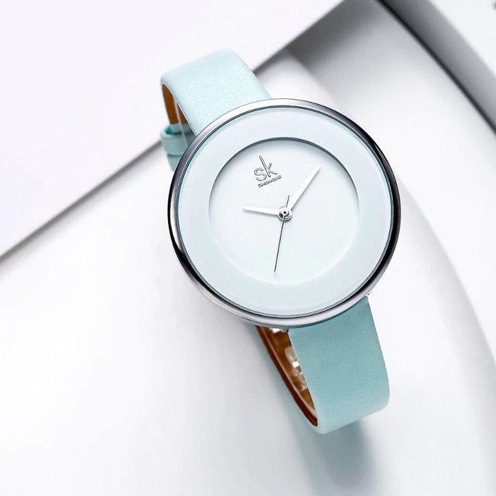 Minimalist Fashion Dial with Vegan Leather Strap Quartz Watches