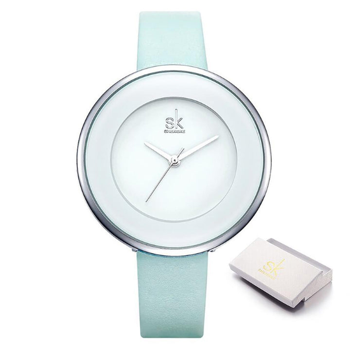 Minimalist Fashion Dial with Vegan Leather Strap Quartz Watches