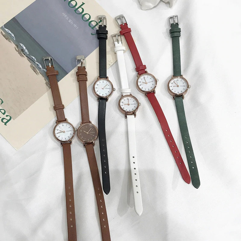 Women’s Small Minimalist Wrist Watch With PU Leather Straps – Inspire Watch