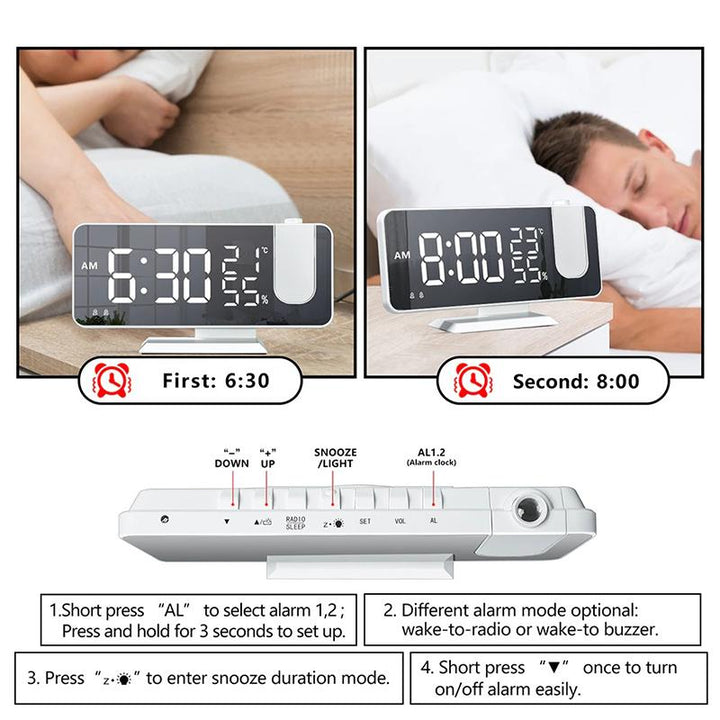 Watch - Smart Digital Alarm Clock With Projection Time Snooze