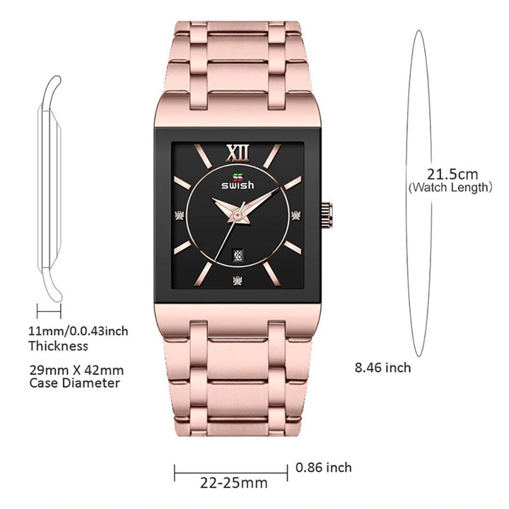 Watch - Smooth And Glossy Square Case Quartz Watch