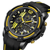 Military Hollow Dial Silicone Strap Chronograph Sports Watches