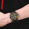Military Hollow Dial Silicone Strap Chronograph Sports Watches