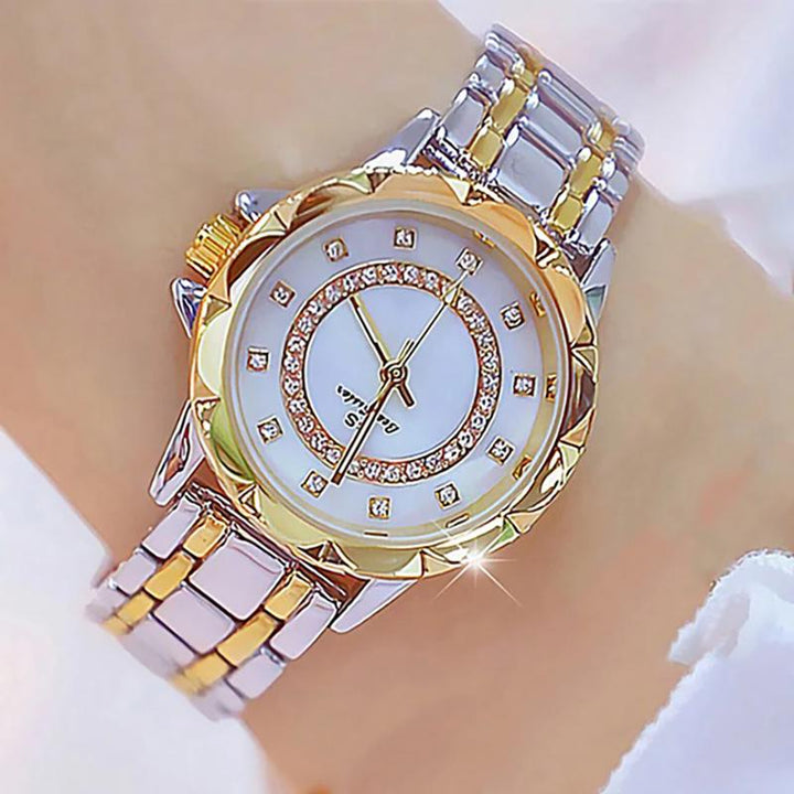 Watch - Sparkling Rhinestones With Stainless Steel Band Quartz Watch