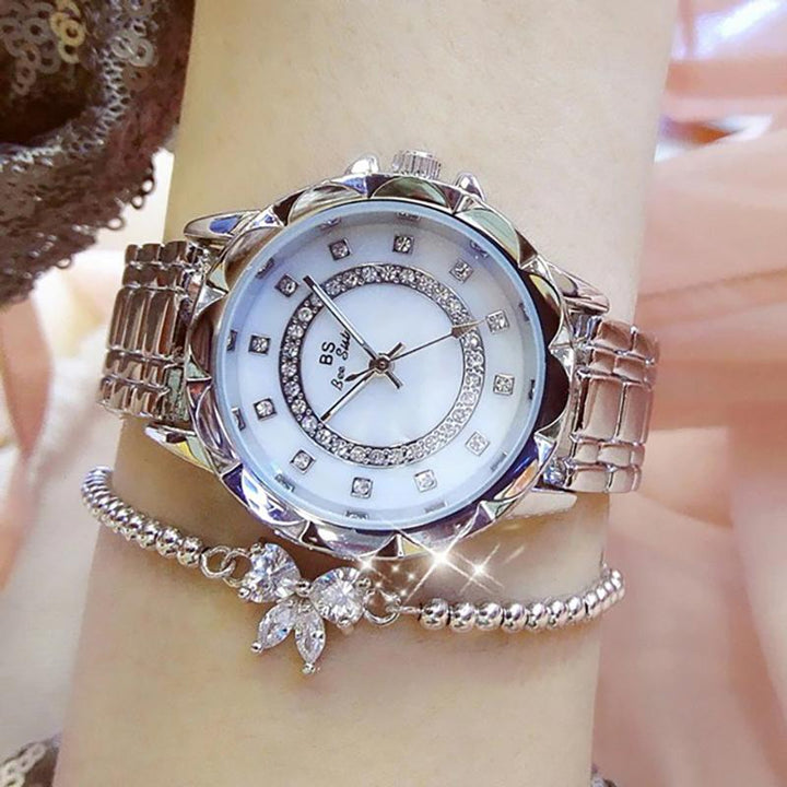 Watch - Sparkling Rhinestones With Stainless Steel Band Quartz Watch