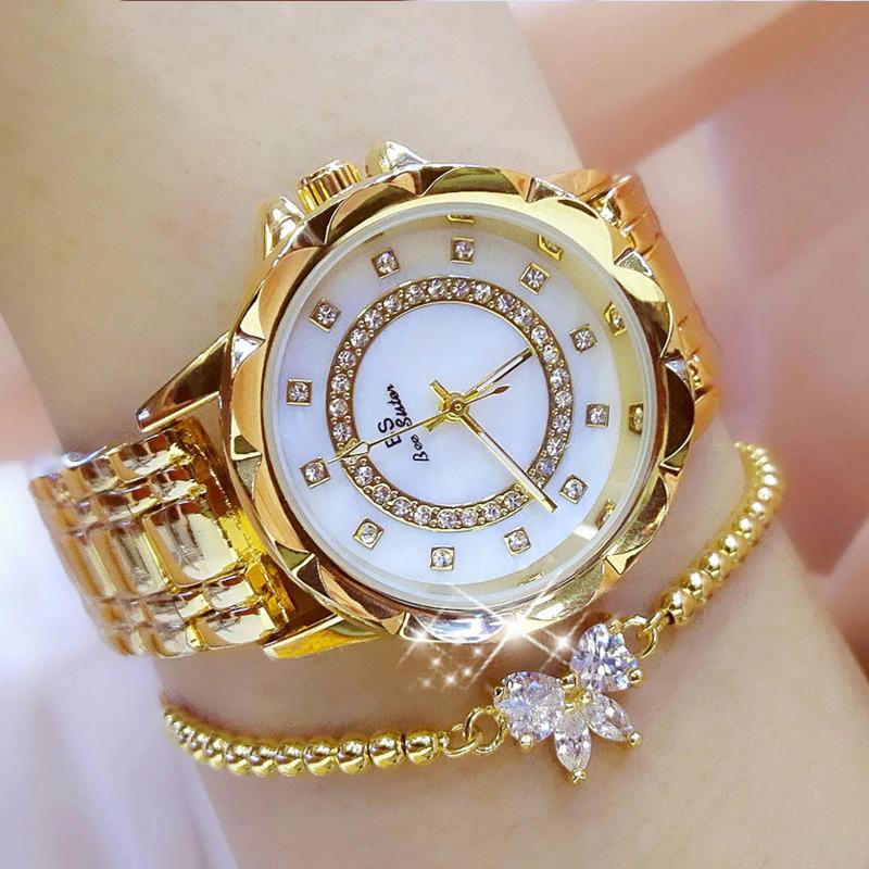 Watch - Sparkling Rhinestones With Stainless Steel Band Quartz Watch