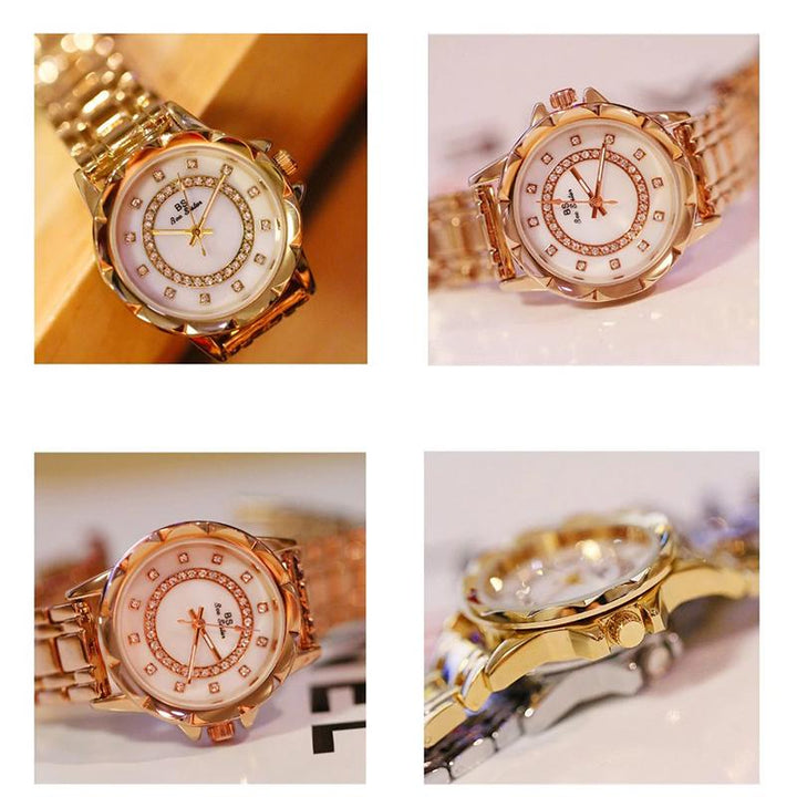 Watch - Sparkling Rhinestones With Stainless Steel Band Quartz Watch