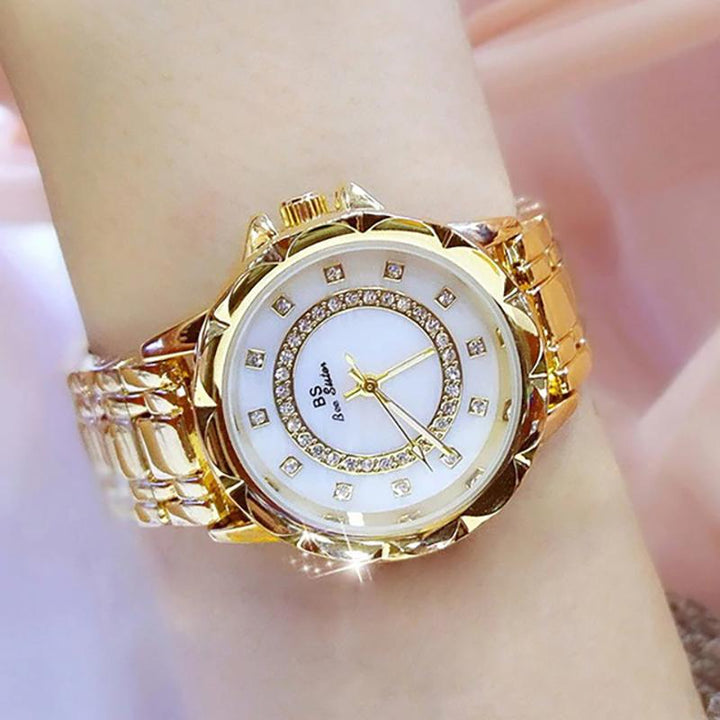 Watch - Sparkling Rhinestones With Stainless Steel Band Quartz Watch