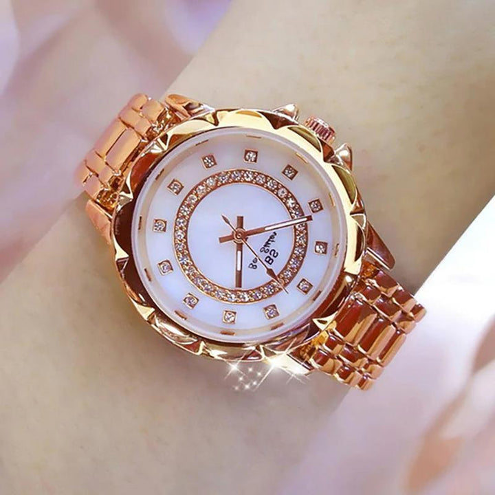 Watch - Sparkling Rhinestones With Stainless Steel Band Quartz Watch