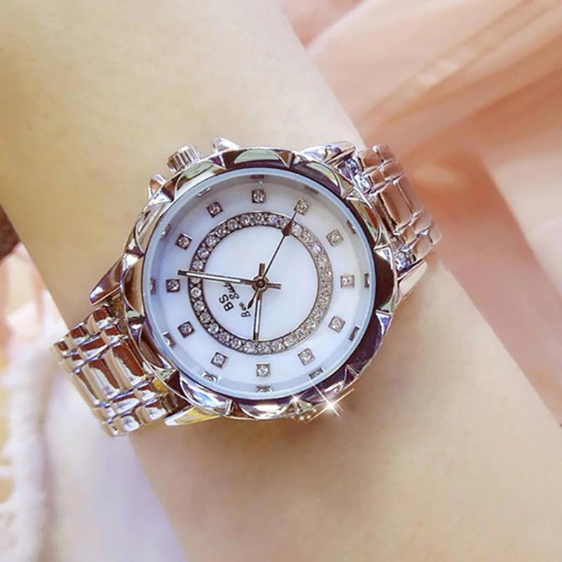 Watch - Sparkling Rhinestones With Stainless Steel Band Quartz Watch