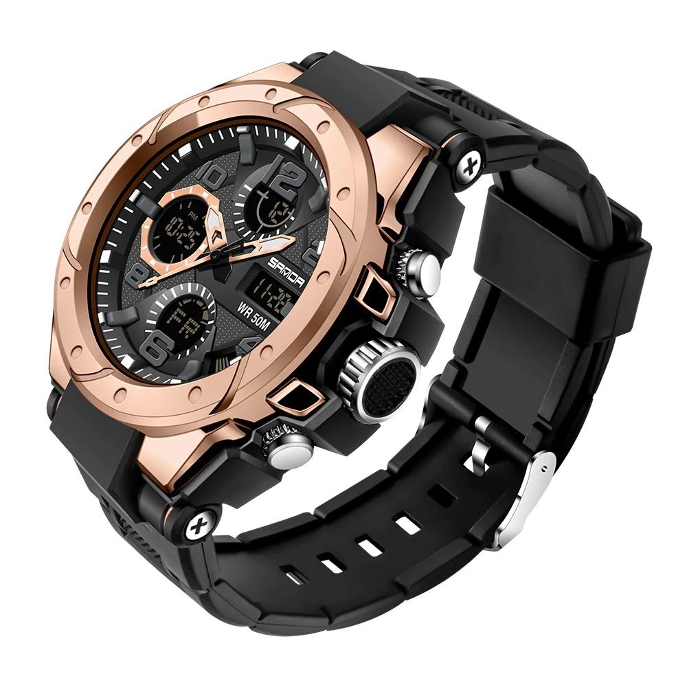 Watch - Sporty Digital Dual Time Display Luminous Quartz Watch