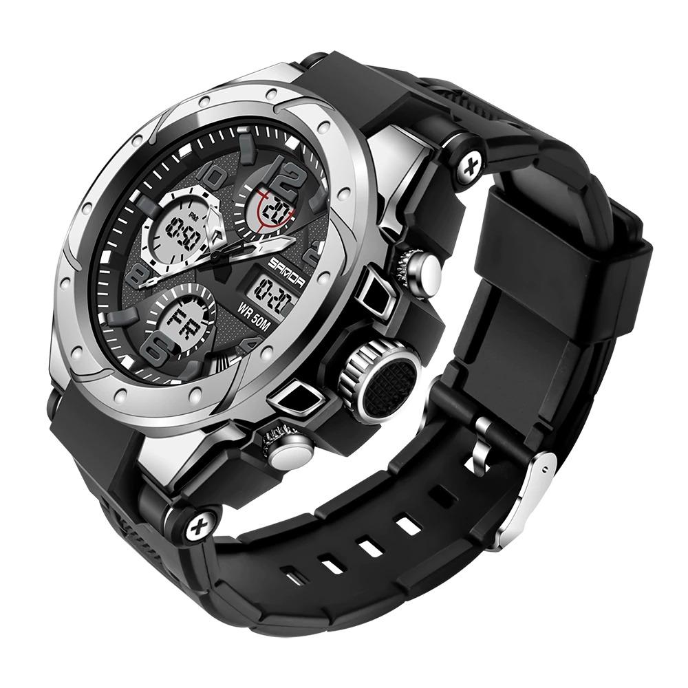 Watch - Sporty Digital Dual Time Display Luminous Quartz Watch