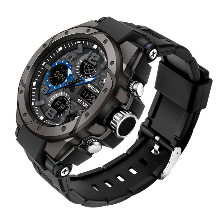 Watch - Sporty Digital Dual Time Display Luminous Quartz Watch