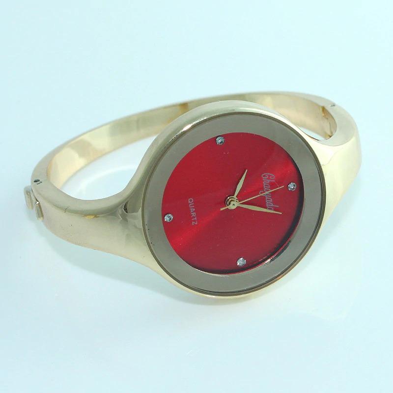 Watch - Stainless Steel Rhinestone Dial Bangle Watch