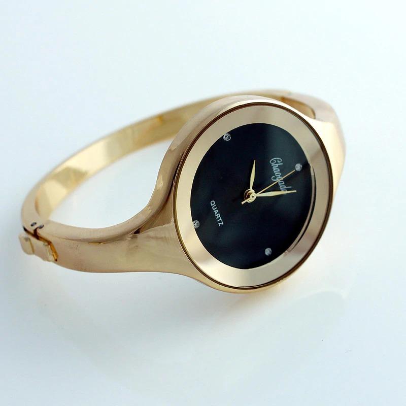 Watch - Stainless Steel Rhinestone Dial Bangle Watch