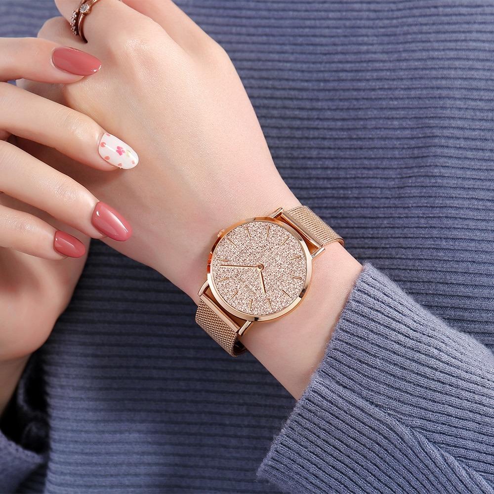 Dropship Women's Starry Sky Bright Watches Korean Rose Gold Women Quartz  Watch Ladies Watch Leather Belt Watch to Sell Online at a Lower Price | Doba