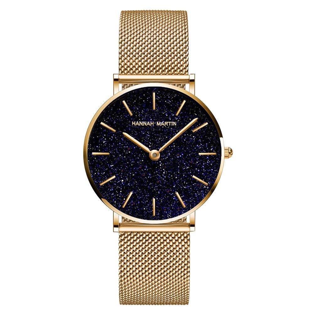 Watch - Starry Sky Dial With Stainless Steel Mesh Band Quartz Watch