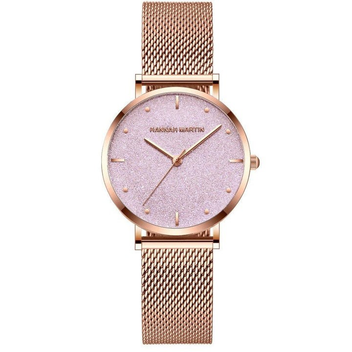 Watch - Starry Sky Dial With Stainless Steel Mesh Band Quartz Watch