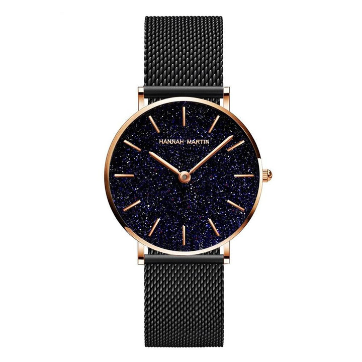 Watch - Starry Sky Dial With Stainless Steel Mesh Band Quartz Watch