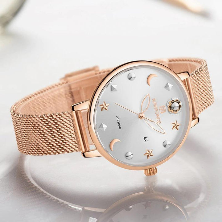 Watch - Stars And Floral Designed Quartz Wristwatch