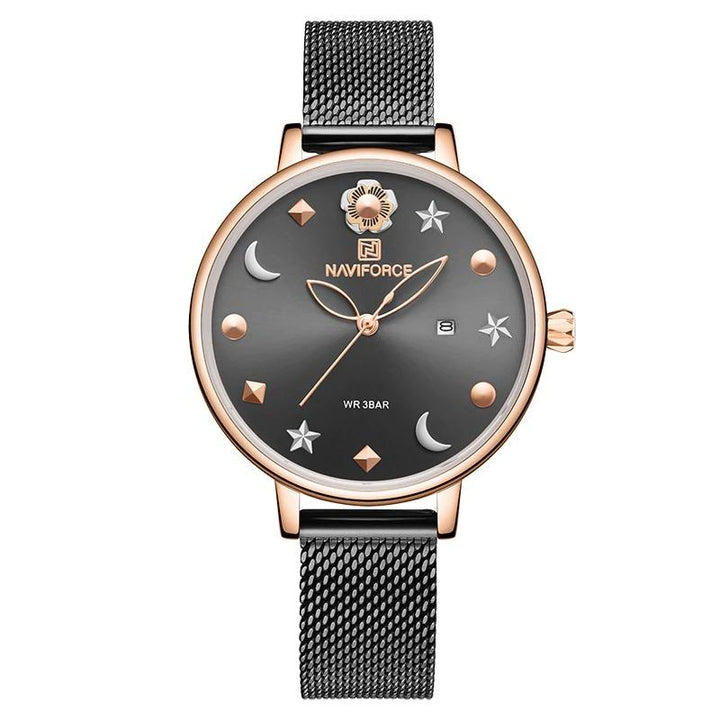 Watch - Stars And Floral Designed Quartz Wristwatch