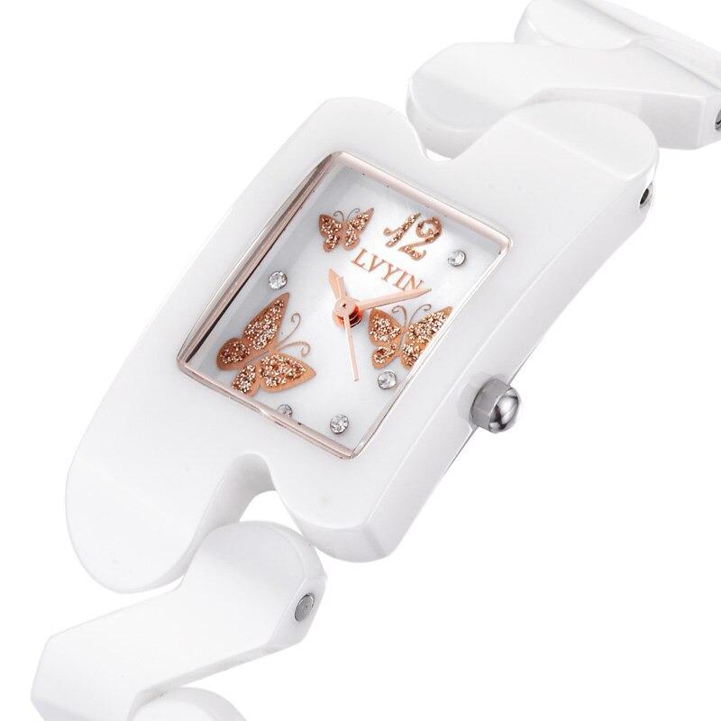 Watch - Striking Butterfly Dial Ceramic Band Quartz Watch