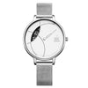 Watch - Striking Dial With Stainless Steel Mesh Band Quartz Watch