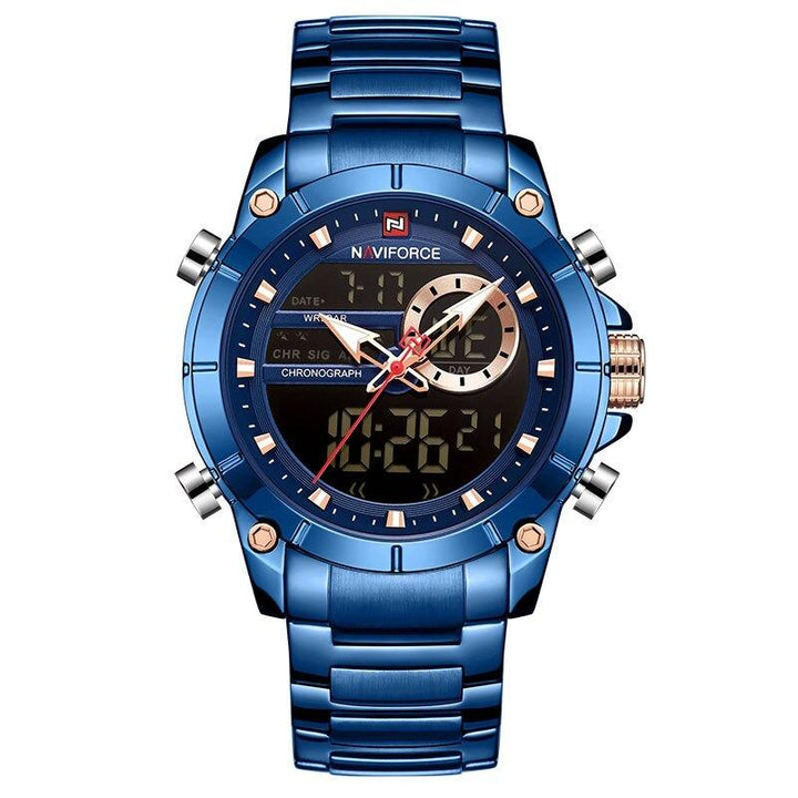 Watch - Striking Digital Dual Time Display Chronograph Watch