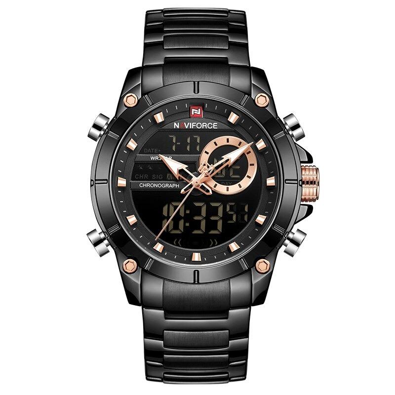 Watch - Striking Digital Dual Time Display Chronograph Watch