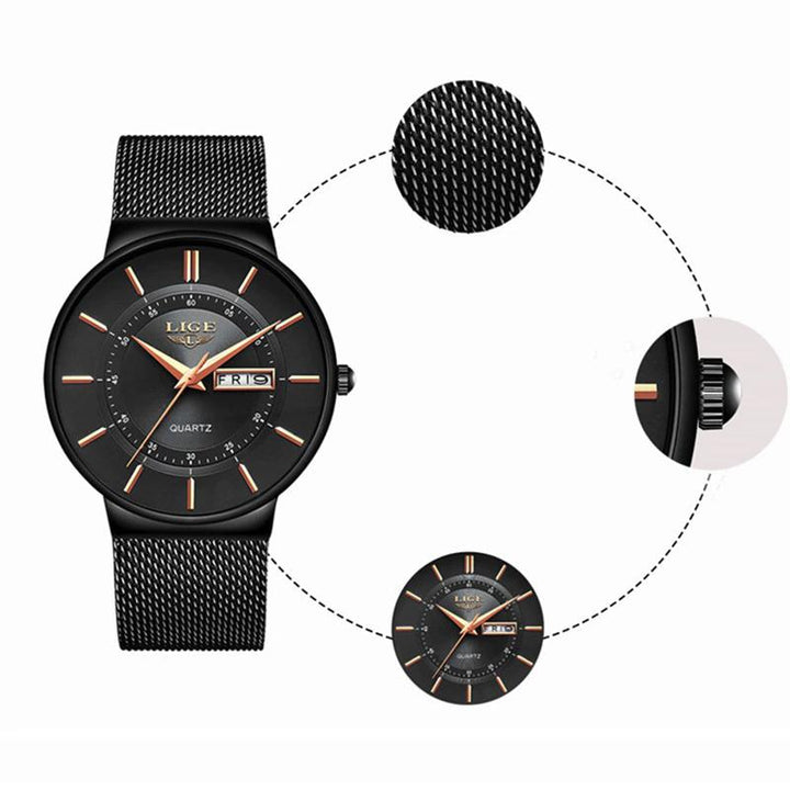 Watch - Striking Ultra Thin Stainless Steel Mesh Strap Quartz Watch